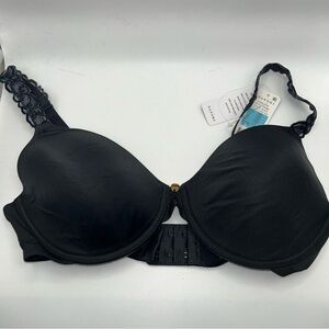 Natori lace strap pure luxe black bra size 34C NWT
